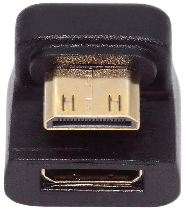 Alt view image 7 of 7 - Mini HDMI Male to Mini HDMI Female 8K@60Hz 4K@120Hz 180 Degree UP Angled Extension Adapter Converter Connector