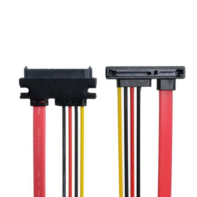 Alt view image 4 of 7 - SATA III 3.0 22Pin SATA Male to Female 90 Degree Down Angled Data Power Extension Cable - 30cm