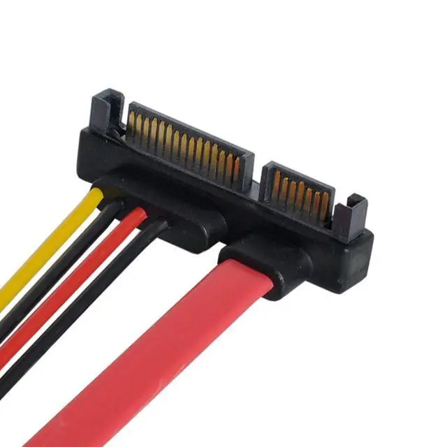 Alt view image 7 of 7 - SATA III 3.0 22Pin SATA Male to Female 90 Degree Down Angled Data Power Extension Cable - 30cm