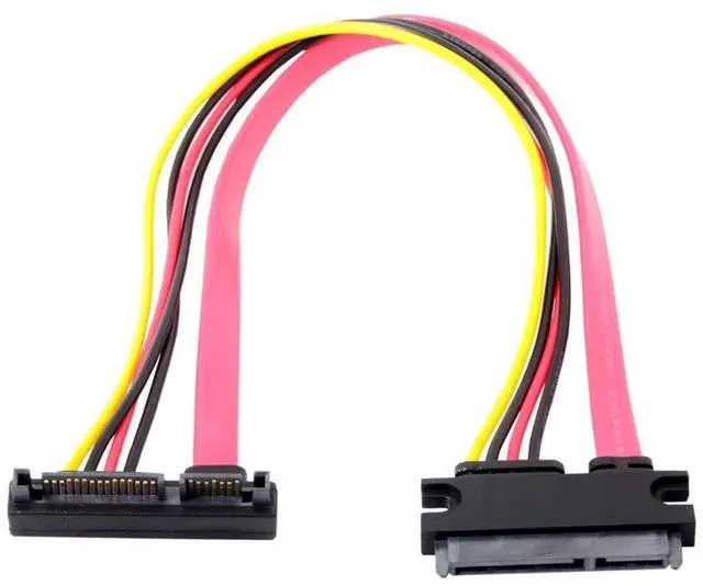 Main image of SATA III 3.0 22Pin Male to Female 90 Degree UP Angled Data Power Extension Cable - 30cm