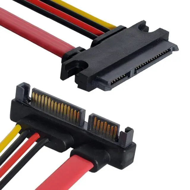 Alt view image 6 of 7 - SATA III 3.0 22Pin SATA Male to Female 90 Degree Down Angled Data Power Extension Cable - 30cm