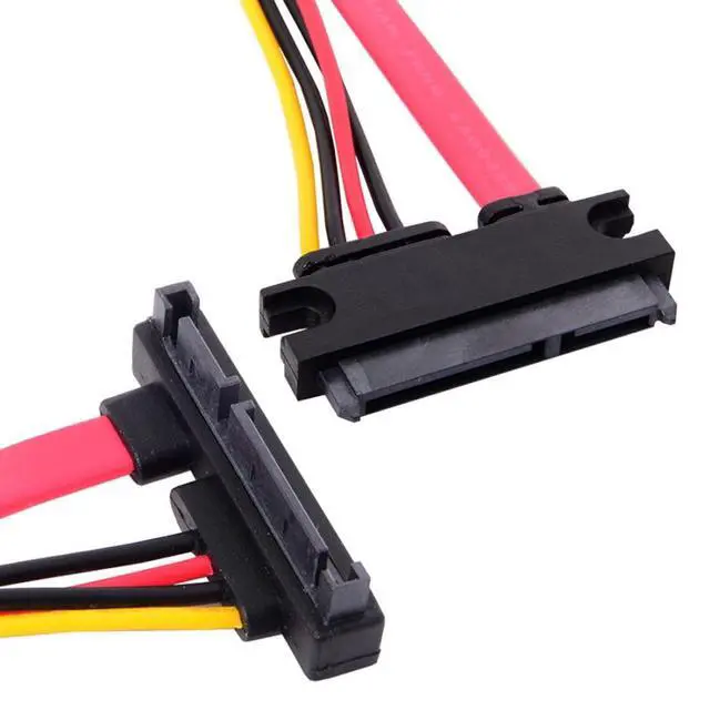 Alt view image 4 of 7 - SATA III 3.0 22Pin Male to Female 90 Degree UP Angled Data Power Extension Cable - 30cm