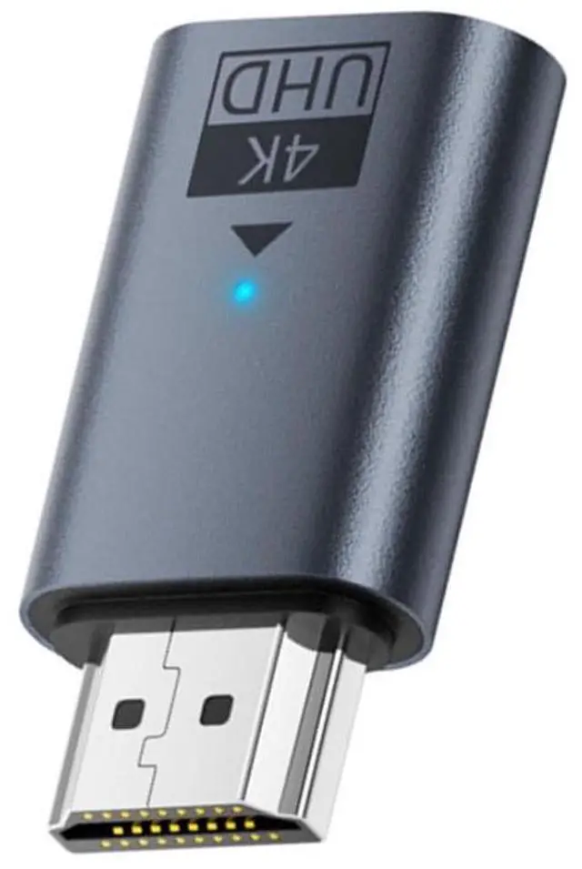 Main image of HDMI Virtual Display Adapter HDMI 1.4 Monitor Dummy Plug Headless Ghost Display Emulator Support EDID 3840x2160 4K@60hz with Indicator Light Blue
