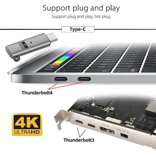 Alt view image 5 of 7 - USB C Virtual Display Adapter USB Type C Monitor Dummy Plug Headless Ghost Display Emulator Support EDID 3840x2160 4K@60hz with Indicator Light Compatible with Thunderbolt 3/4 Silver