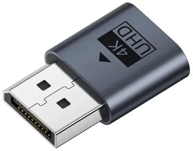 Main image of DisplayPort Virtual Display Adapter DisplayPort Monitor Dummy Plug Headless Ghost Display Emulator Support 3840x2160 4K@17hz with Indicator Light