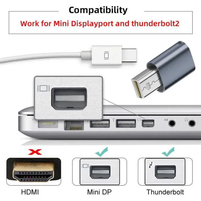 Alt view image 2 of 7 - Mini DisplayPort Virtual Display Adapter Mini DisplayPort Monitor Dummy Plug Headless Ghost Display Emulator Support 3840x2160 4K@17hz with Indicator Light