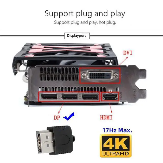 Alt view image 3 of 7 - DisplayPort Virtual Display Adapter DisplayPort Monitor Dummy Plug Headless Ghost Display Emulator Support 3840x2160 4K@17hz