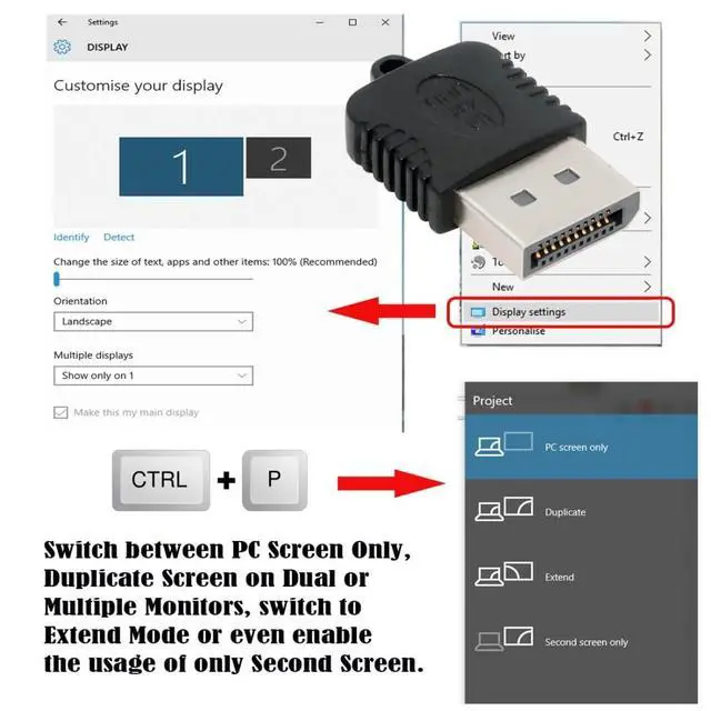 Alt view image 7 of 7 - DisplayPort Virtual Display Adapter DisplayPort Monitor Dummy Plug Headless Ghost Display Emulator Support 3840x2160 4K@17hz