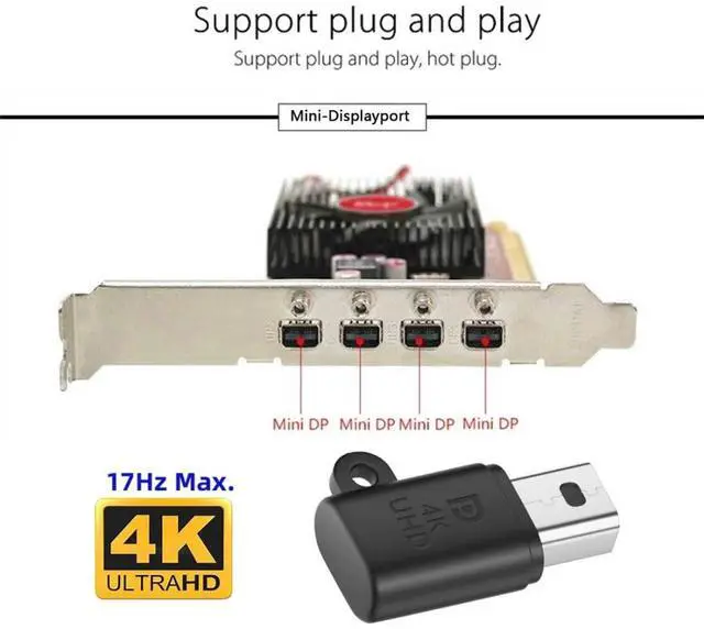 Alt view image 3 of 7 - Mini DisplayPort Virtual Display Adapter Mini DisplayPort Monitor Dummy Plug Headless Ghost Display Emulator Support 3840x2160 4K@17hz