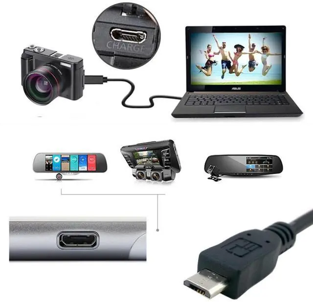 Alt view image 2 of 5 - Micro USB 2.0 Extension Cable,Micro USB 5Pin Male to Female Data Charging Extension Cable for Dash Cam/GPS/Camera 1.64FT
