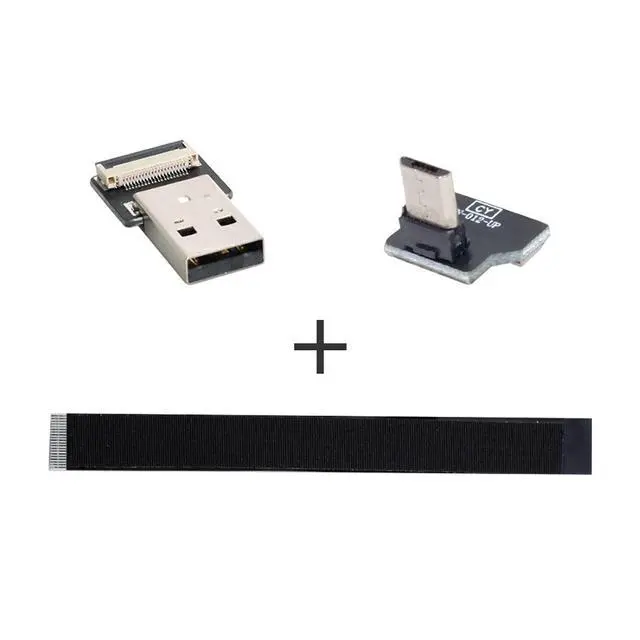 Alt view image 5 of 7 - Micro USB Flat Cable USB 2.0 Male to Micro USB Male 90 Degree UP Angled Data Transfer Charging Ribbon Flex Extension Cable Adapter 0.2M