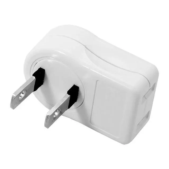 Alt view image 4 of 7 - NEMA Type A 1-15P USA Outlet Saver Extension Adapter 2-Prong 2 Outlets 90 Degree Left Right Angled