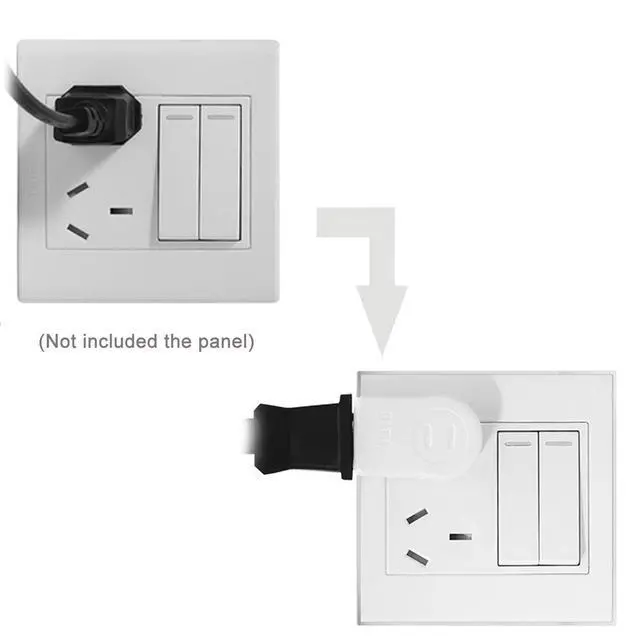Alt view image 6 of 7 - NEMA Type A 1-15P USA Outlet Saver Extension Adapter 2-Prong 2 Outlets 90 Degree Left Right Angled