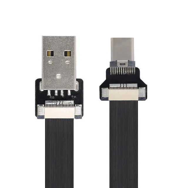 Alt view image 7 of 7 - USB C Flat Cable USB 2.0 Male to USB C Male Ribbon Flex Extension Cable Adapter 0.5M