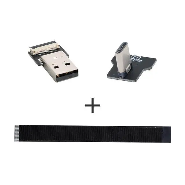 Alt view image 5 of 7 - USB C Flat Cable USB 2.0 Male to USB C Male 90 Degree Right Angled Data Transfer Charging Ribbon Flex Extension Cable Adapter 0.2M