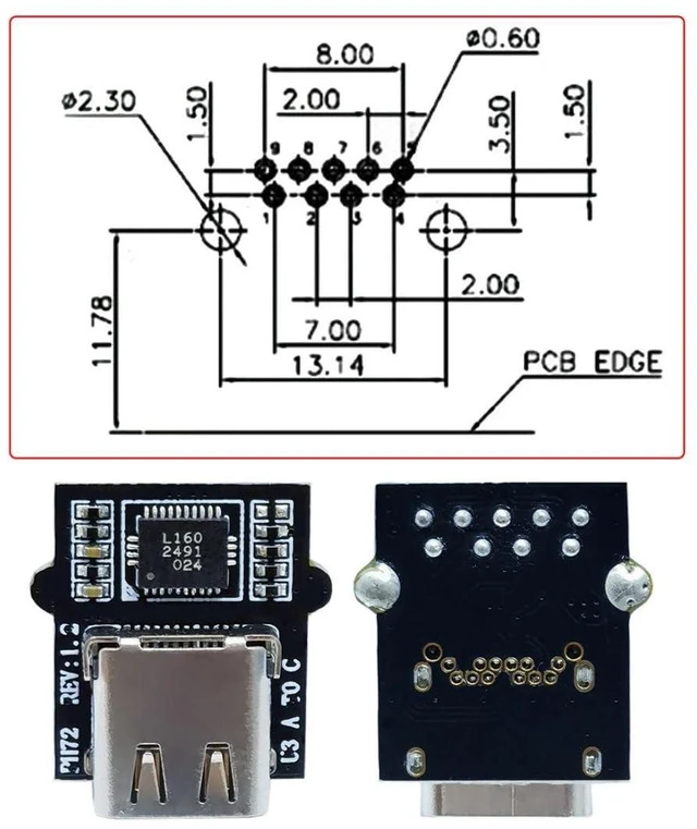 Alt view image 4 of 7 - USB C DIY Connector USB 3.0 A to USB C Female Socket Port Repair Replacement Solder Adapter with VL160 Chipset
