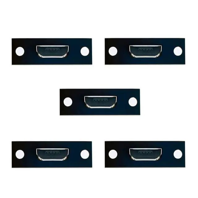 Alt view image 7 of 7 - 5 Pack USB 2.0 DIY Connector, Micro USB 5Pin Female Socket Port Repair Replacement Solder Adapter with Panel Mount Screw Hole