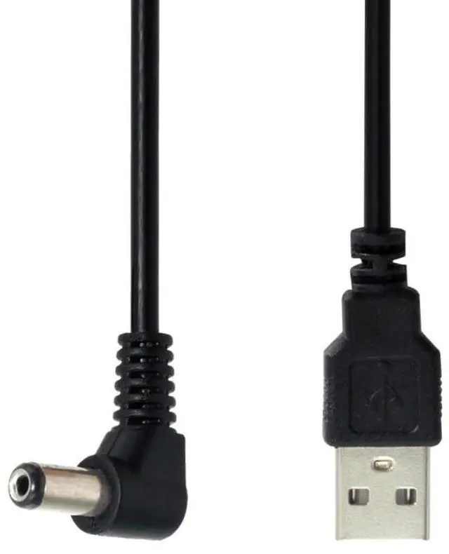 Main image of USB 2.0 Type A Male to Right Angled 90 Degree 5.5 x 2.1mm DC 5V Power Plug Barrel Connector Charge Cable 100cm