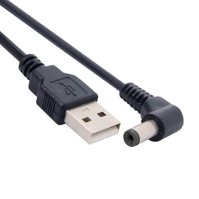 Alt view image 7 of 7 - USB 2.0 Type A Male to Right Angled 90 Degree 5.5 x 2.1mm DC 5V Power Plug Barrel Connector Charge Cable 100cm