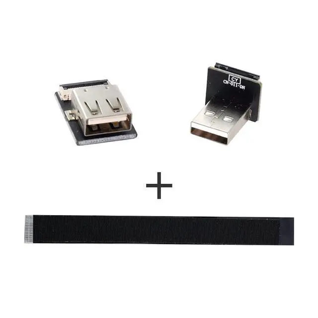 Alt view image 4 of 7 - USB 2.0 Flat Cable USB 2.0 Male to Female 90 Degree Down Angled Data Transfer Charging Ribbon Flex Extension Cable Adapter 1.0M