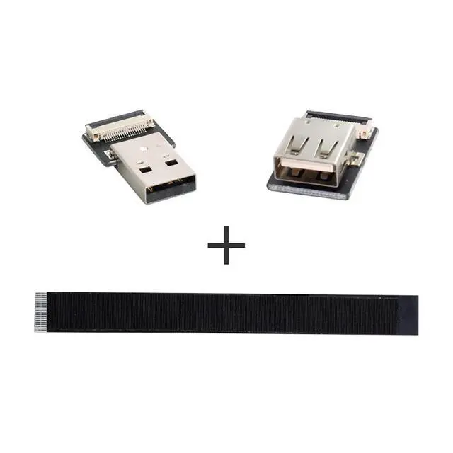 Alt view image 4 of 7 - USB 2.0 Flat Cable USB 2.0 Male to Female Data Transfer Charging Ribbon Flex Extension Cable Adapter 0.5M