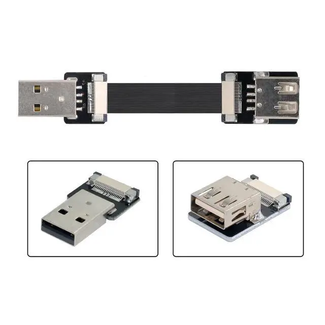 Alt view image 6 of 7 - USB 2.0 Flat Cable USB 2.0 Male to Female Data Transfer Charging Ribbon Flex Extension Cable Adapter 0.5M