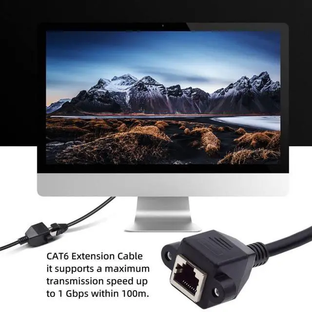 Alt view image 2 of 5 - RJ45 Cable,8P8C FTP STP UTP Cat6 Male to Female LAN Ethernet Network Extension Cable with Panel Mount Holes