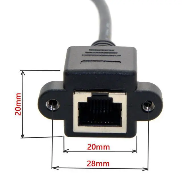 Alt view image 3 of 5 - RJ45 Cable,8P8C FTP STP UTP Cat6 Male to Female LAN Ethernet Network Extension Cable with Panel Mount Holes