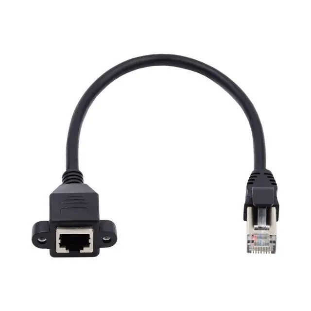 Alt view image 4 of 5 - RJ45 Cable,8P8C FTP STP UTP Cat6 Male to Female LAN Ethernet Network Extension Cable with Panel Mount Holes