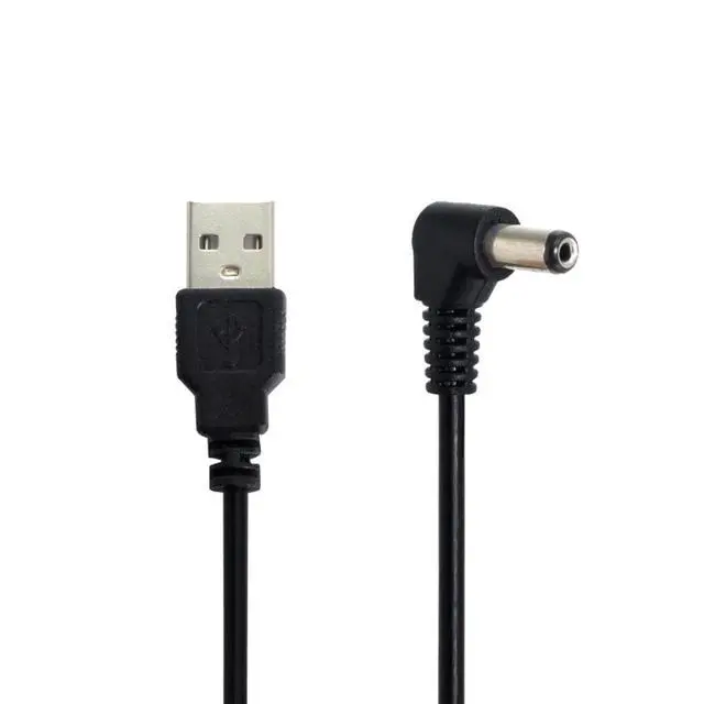 Alt view image 3 of 7 - USB 2.0 Type A Male to Right Angled 90 Degree 5.5 x 2.1mm DC 5V Power Plug Barrel Connector Charge Cable 100cm