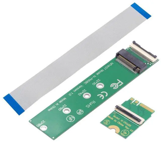 Main image of M.2(A+E Key) 2230MM to NVME M-Key Extension Card Adapter for Motherboard NVME SSD Hard Drive Port Extension 2230/2242/2260/2280MM with 15cm Flat Cable