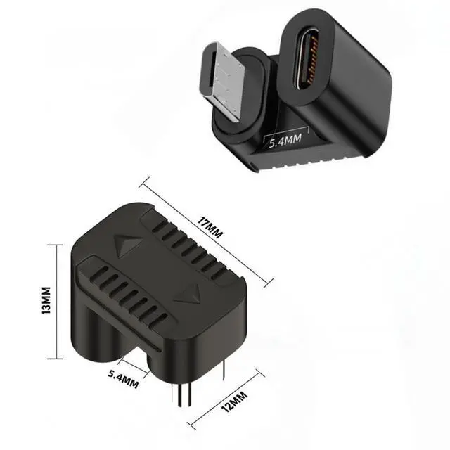 Alt view image 6 of 6 - 4 Pack USB C to Micro USB Adapter,Micro USB Male to USB C Female 180 Degree UP Angled Converter Connector Adapter Support Charge Data Sync
