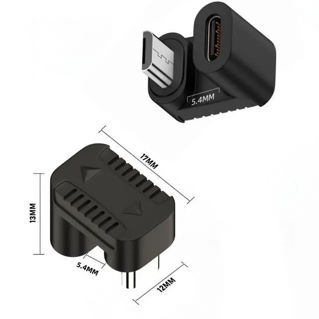 Alt view image 6 of 6 - 4 Pack USB C to Micro USB Adapter,Micro USB Male to USB C Female 180 Degree Down Angled Converter Connector Adapter Support Charge Data Sync
