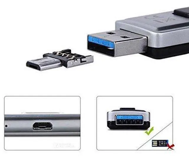 Alt view image 3 of 7 - 5 Pack Micro USB OTG Adapter Micro USB Male to USB 2.0 Female Ultra Mini Size Connector Adapter