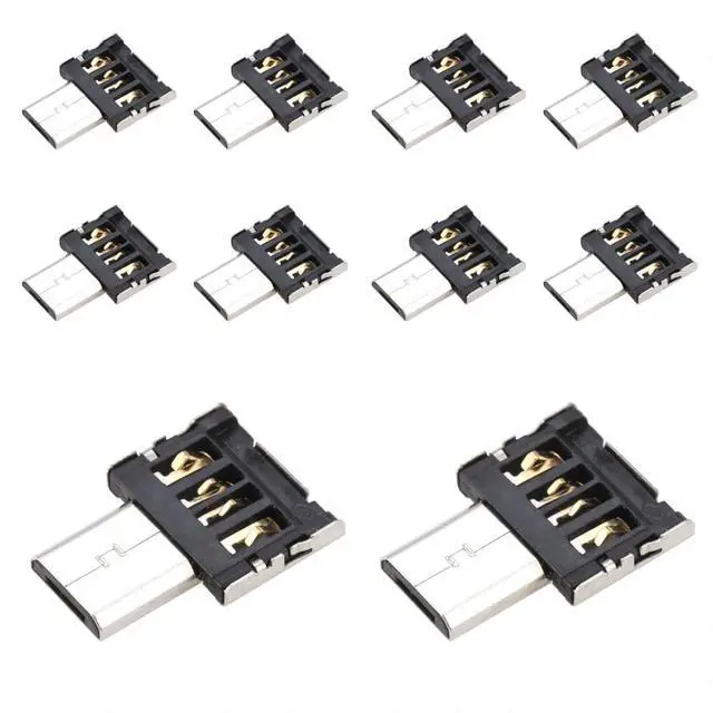 Main image of 10 Pack Micro USB OTG Adapter Micro USB Male to USB 2.0 Female Ultra Mini Size Connector Adapter