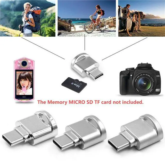Alt view image 2 of 7 - CY 2pcs USB Type C USB-C to Micro SD SDXC TF Card Reader Adapter for Laptop Cell Phone (2pcs/Set)