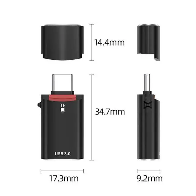 Alt view image 7 of 7 - USB C TF Micro-SD Card Reader OTG 2 in 1 Combo Adapter Type-C to USB Female+TF Combo Adapter
