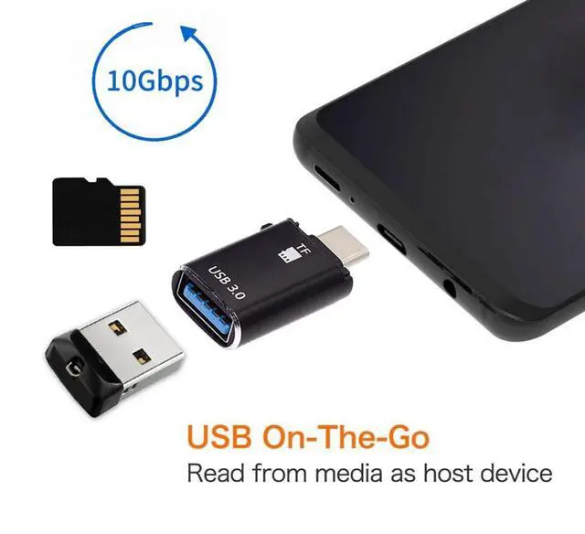 Alt view image 6 of 7 - USB C TF Micro-SD Card Reader OTG 2 in 1 Combo Adapter Type-C to USB Female+TF Combo Adapter