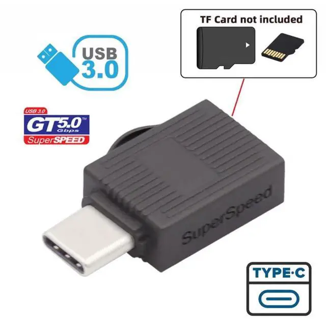 Alt view image 3 of 7 - CY USB C Card Reader,USB 3.0 Type C to Micro SD SDXC TF Card Reader Adapter for Laptop Tablet Phone 5Gbps