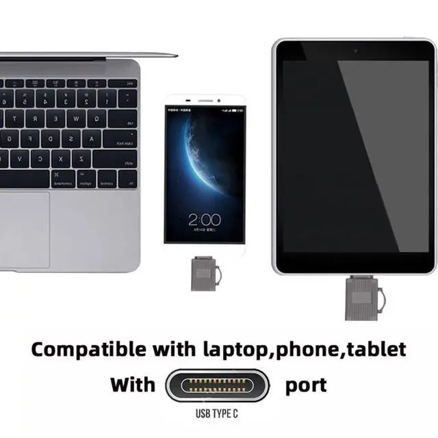 Alt view image 4 of 7 - CY USB C Card Reader,USB 3.0 Type C to Micro SD SDXC TF Card Reader Adapter for Laptop Tablet Phone 5Gbps