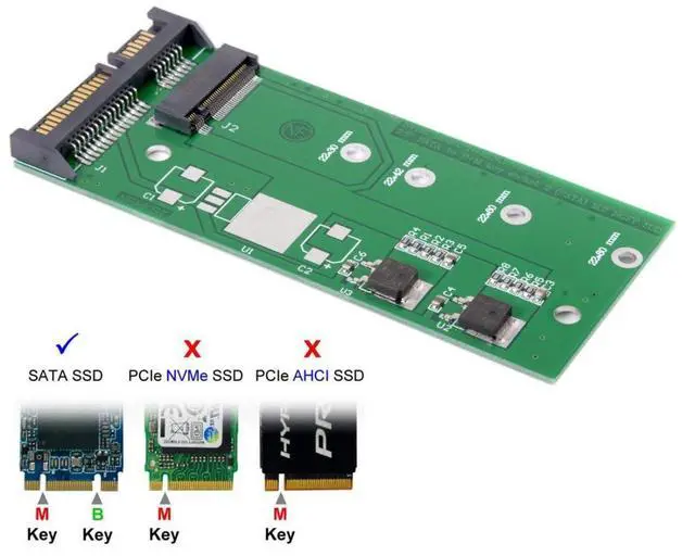 Alt view image 5 of 7 - chenyang M.2 NGFF SATA SSD to 2.5" SATA Hard Disk PCB Converter Adapter(Not Work NVEM SSD to SATA)