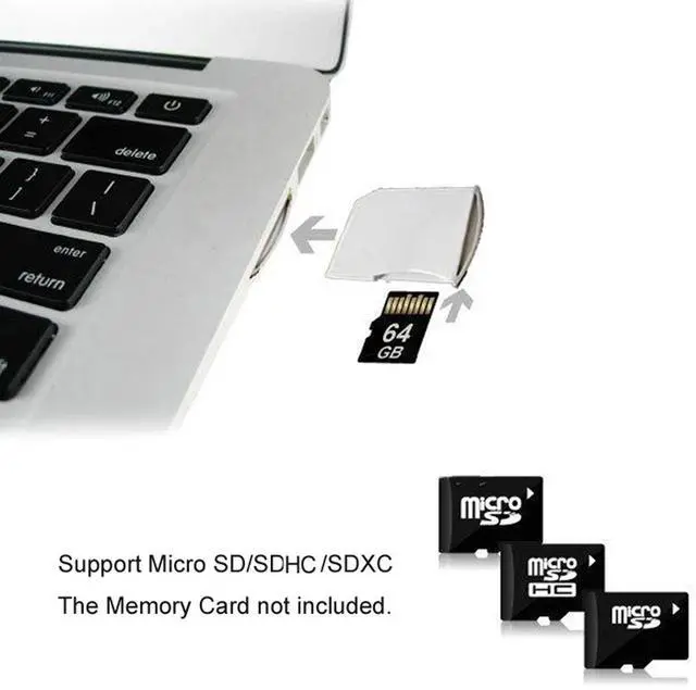 Alt view image 3 of 6 - Micro SD to SD Memory Card Mini Adapter Compatible with MacBook Air/Pro/Retina 21x24mm