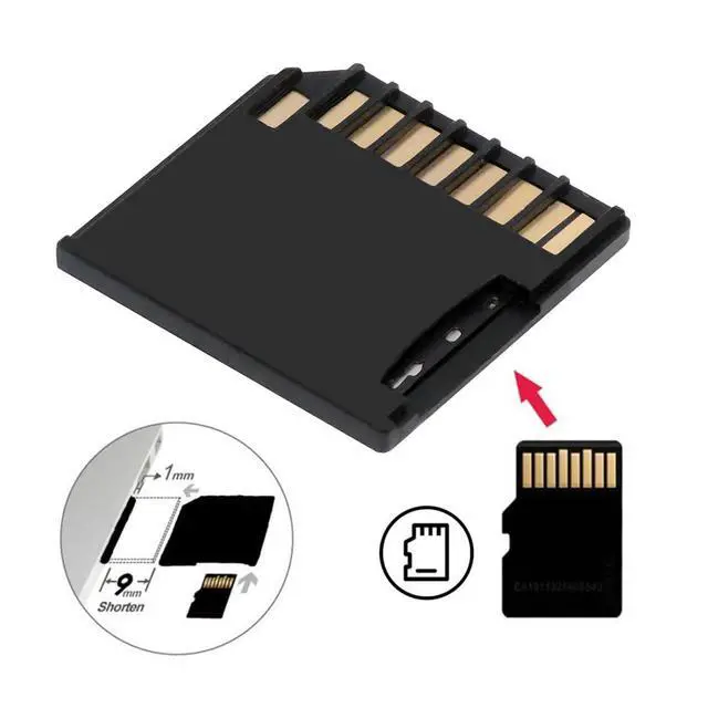 Alt view image 3 of 7 - Micro SD to SD Memory Card Mini Adapter Compatible with 13/15" MacBook Air/Pro/Retina Black 23x24mm