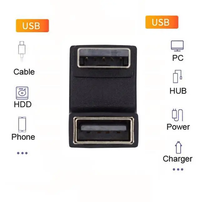 Alt view image 2 of 6 - USB 3.0 Adapter,USB 3.0 Type-A Male to Female 180 Degree UP Angled Connector Adapter