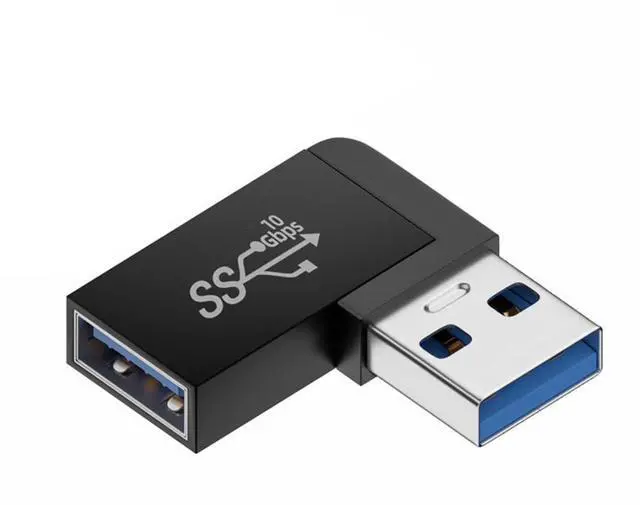 Main image of USB 3.0 Adapter,USB 3.0 Type A Male to Female Extension Power Data Video Adapter 90 Degree Right Angled Flat Type 10Gbps