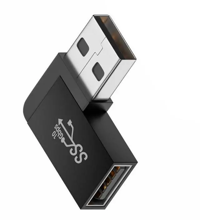 Main image of USB 3.0 Adapter,USB 3.0 Type A Male to Female Extension Power Data Video Adapter 90 Degree Left Angled 10Gbps