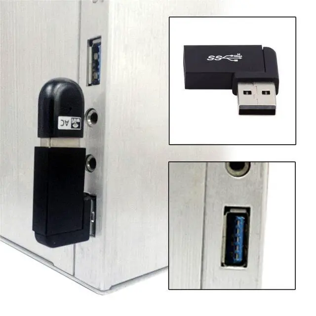 Alt view image 4 of 6 - USB 3.0 Adapter,USB 3.0 Type A Male to Female Extension Power Data Video Adapter 90 Degree Left Angled 10Gbps