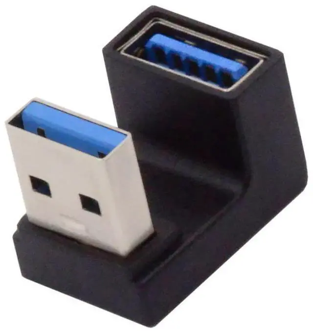Main image of CY USB 3.0 Type A Male to Female Extension Power Data Video Adapter U Shape Angled 10Gbps Data 5V Power