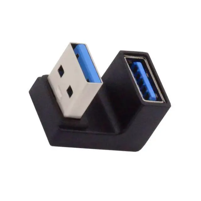 Alt view image 6 of 6 - CY USB 3.0 Type A Male to Female Extension Power Data Video Adapter U Shape Angled 10Gbps Data 5V Power