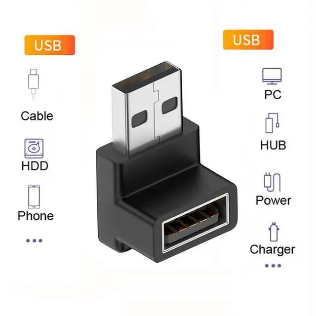 Alt view image 2 of 6 - USB 3.0 Adapter,USB 3.0 Type-A Male to Female 90 Degree Down Angled Connector Adapter